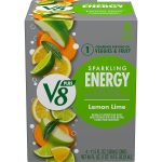 V8 +SPARKLING ENERGY Lemon Lime Energy Drink, Made with Real Vegetable and Fruit Juices, 11.5 FL OZ Can (Pack of 12)